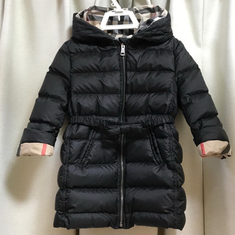 BURBERRY KIDS Bow Detail Down Puffer Jacket